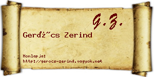 Gerócs Zerind névjegykártya